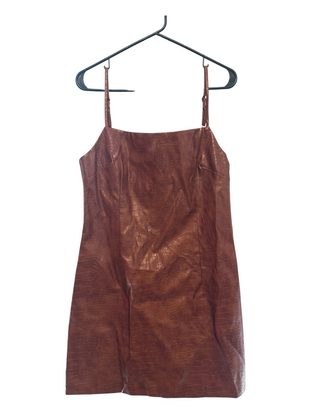 NWT Francesca's Collections Brown Faux-Croc Mini Dress Size Large